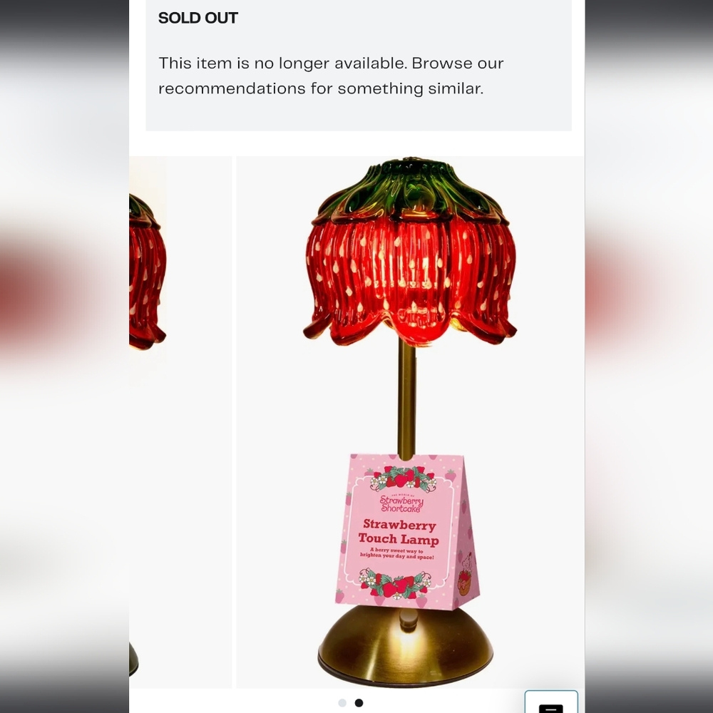 New Red Strawberry Shortcake Touch Table Lamp Vintage Retro Home Decor Lightning - Picture 2 of 2